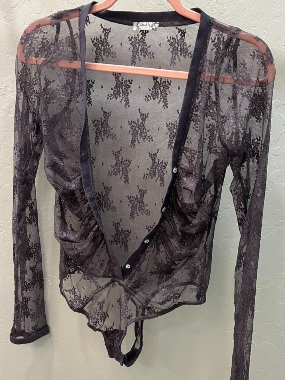 Free People Women's Black and Brown Bodysuit